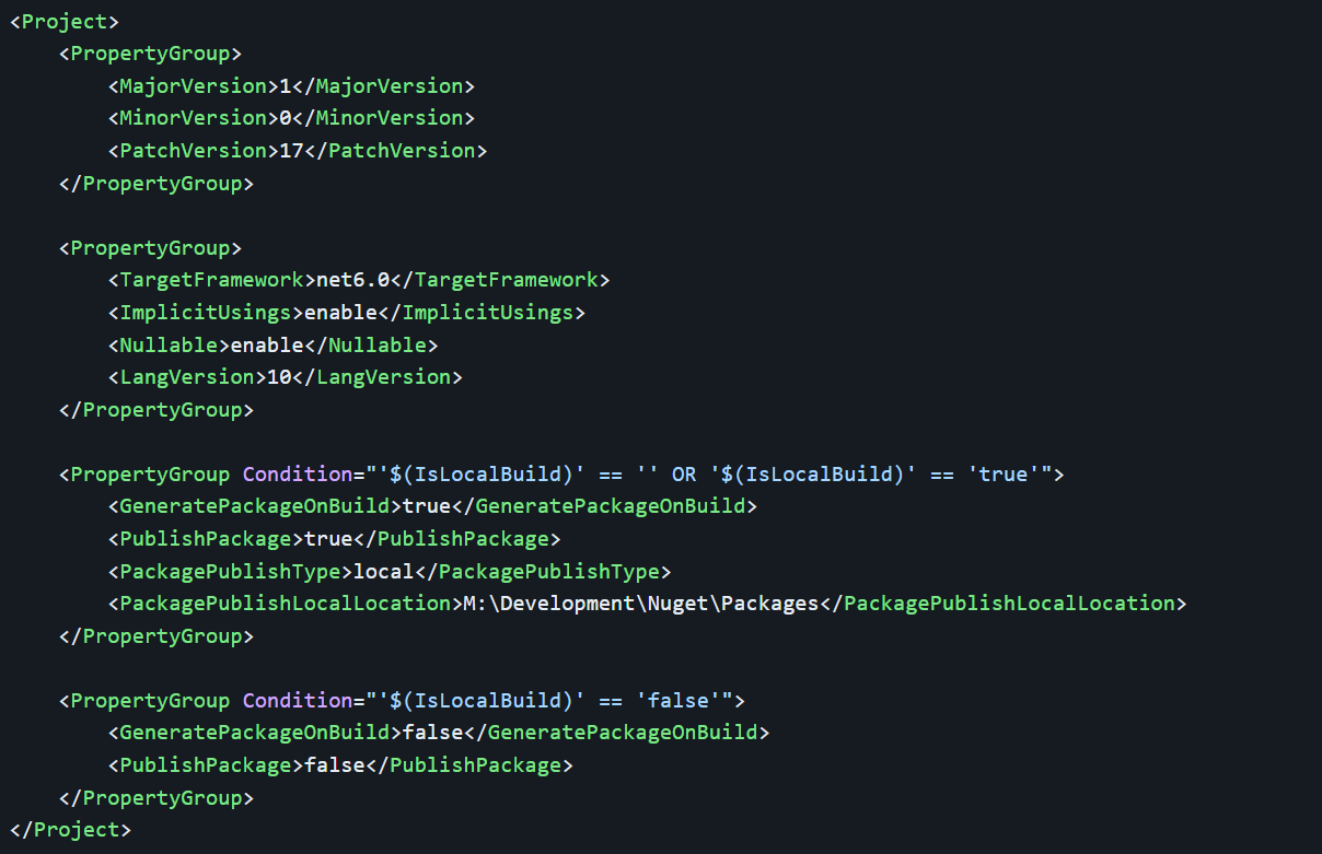 Example of a build sdk config.